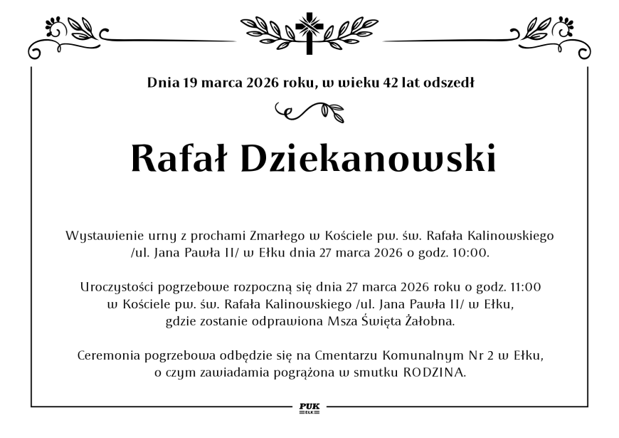 Rafał Dziekanowski - nekrolog
